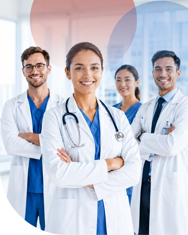 A diverse team of medical professionals