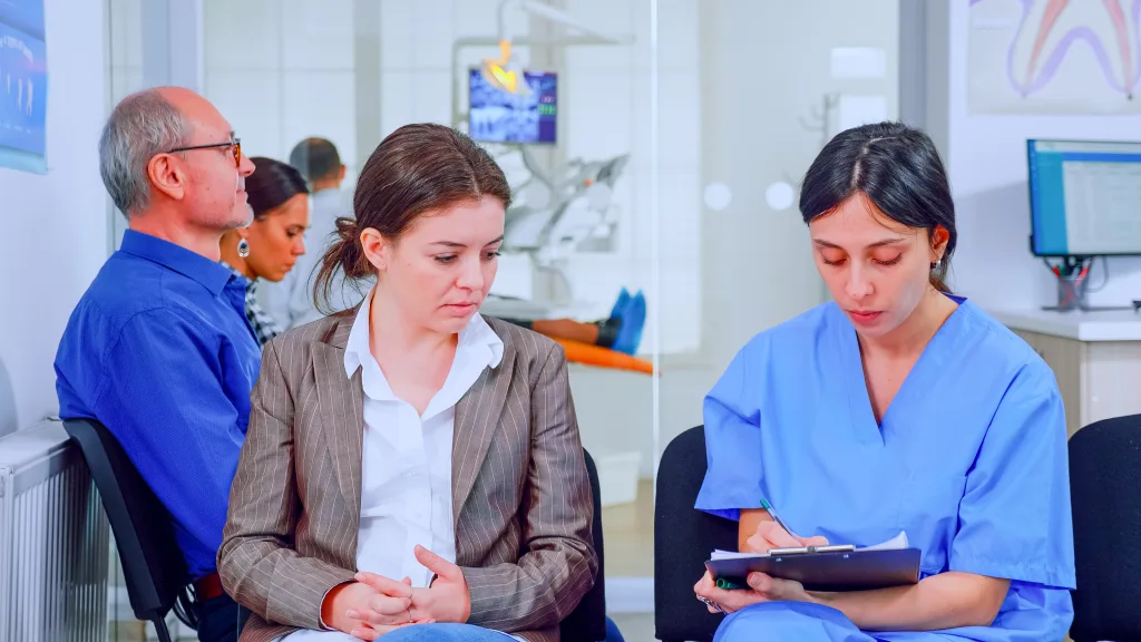 A doctor interpreting lab results with the patient