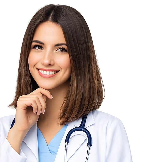 Friendly female doctor smiling